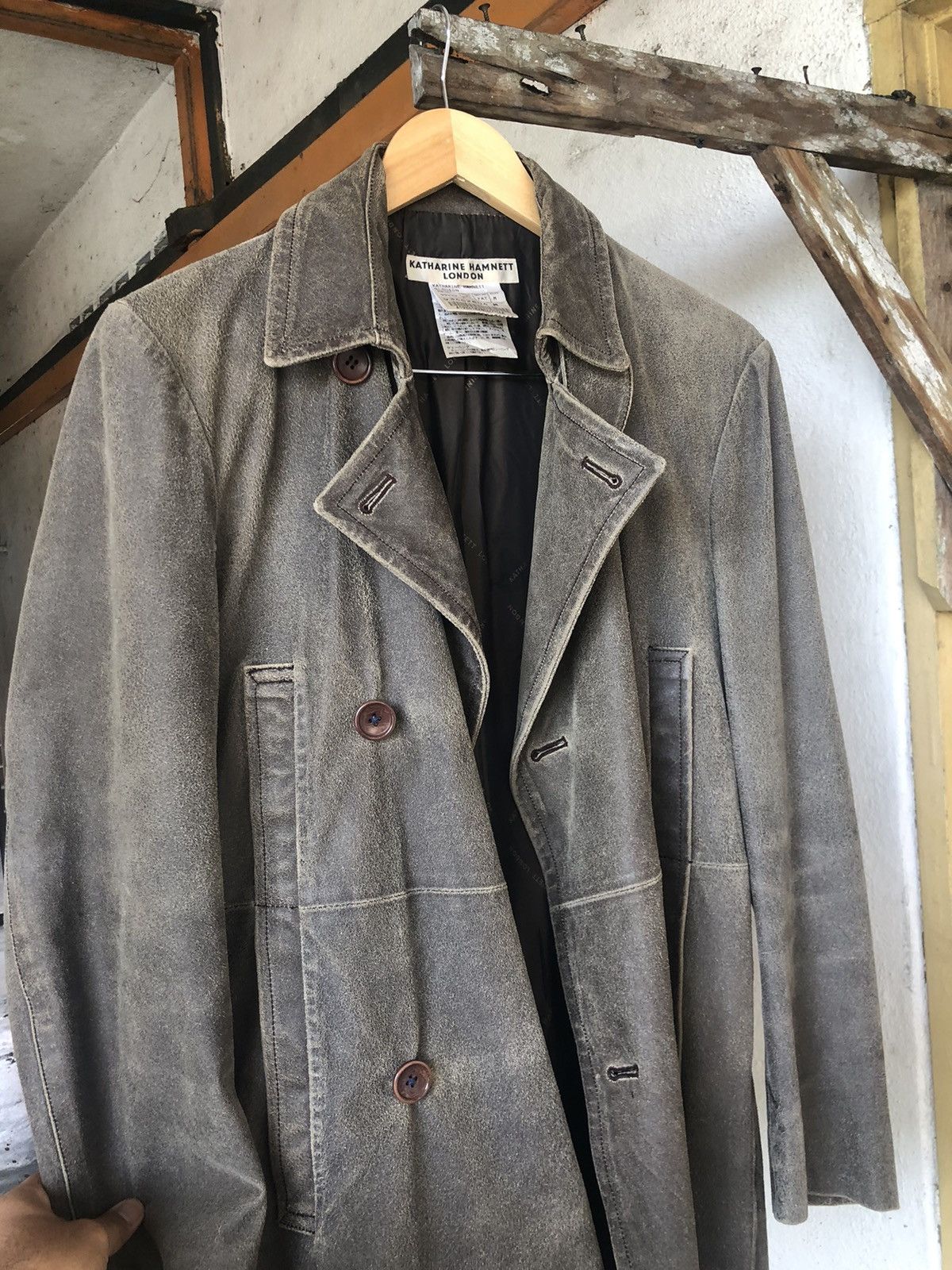 If Six Was Nine Vintage Katharine Hamnett London Distressed Leather Jacket Size US M / EU 48-50 / 2 - 15 Thumbnail