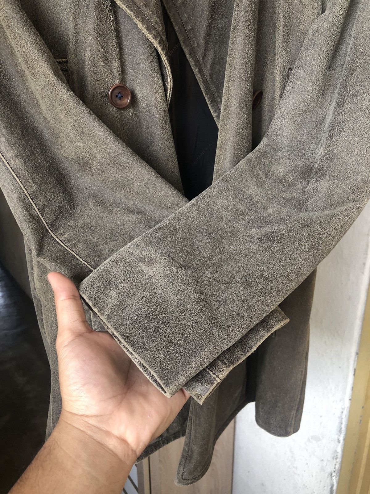 If Six Was Nine Vintage Katharine Hamnett London Distressed Leather Jacket Size US M / EU 48-50 / 2 - 10 Thumbnail