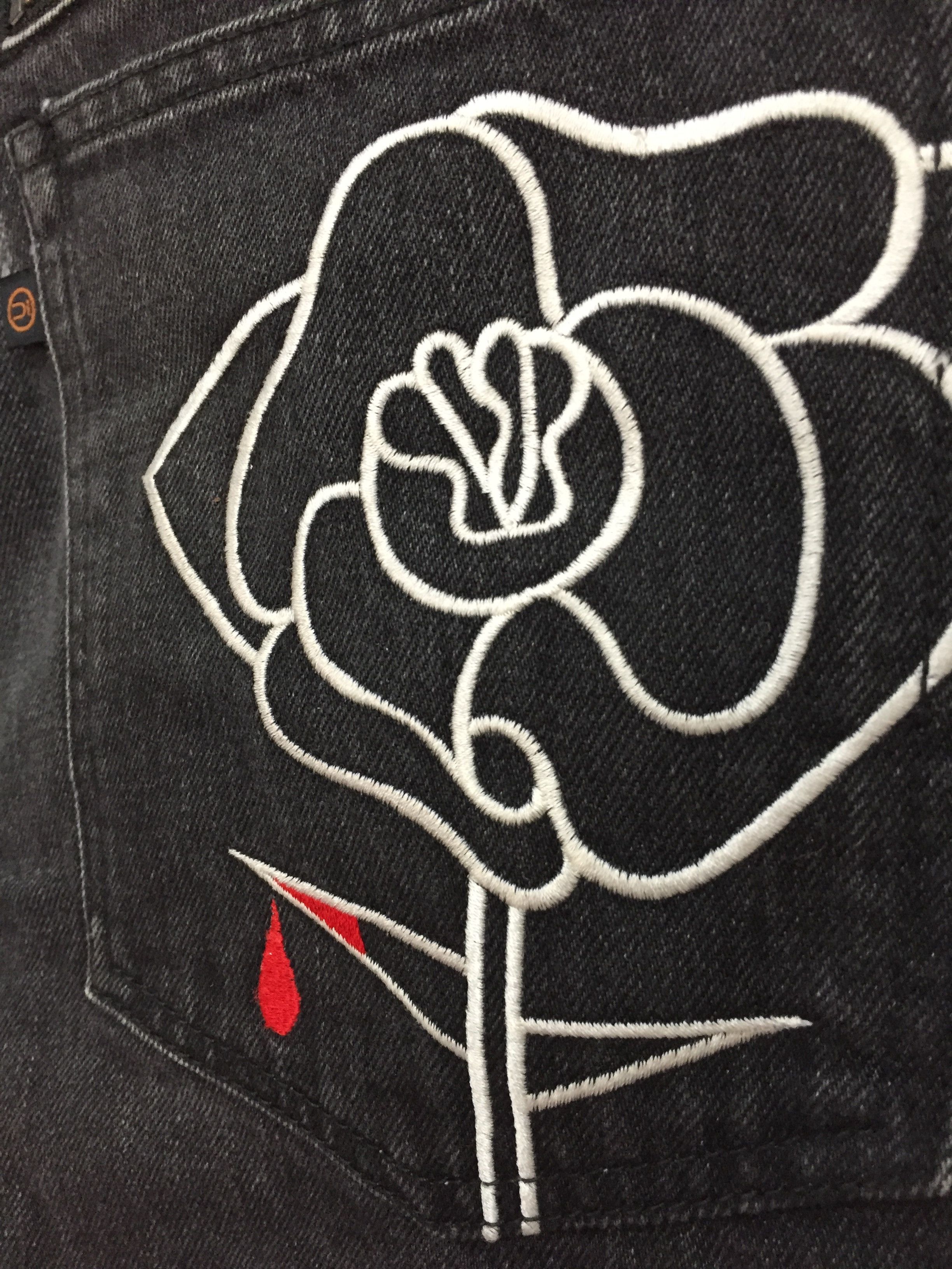 Undercover SS07 UNDERCOVER “PURPLE” Blood Rose “CHAOS” Denim Size US 31 - 3 Thumbnail