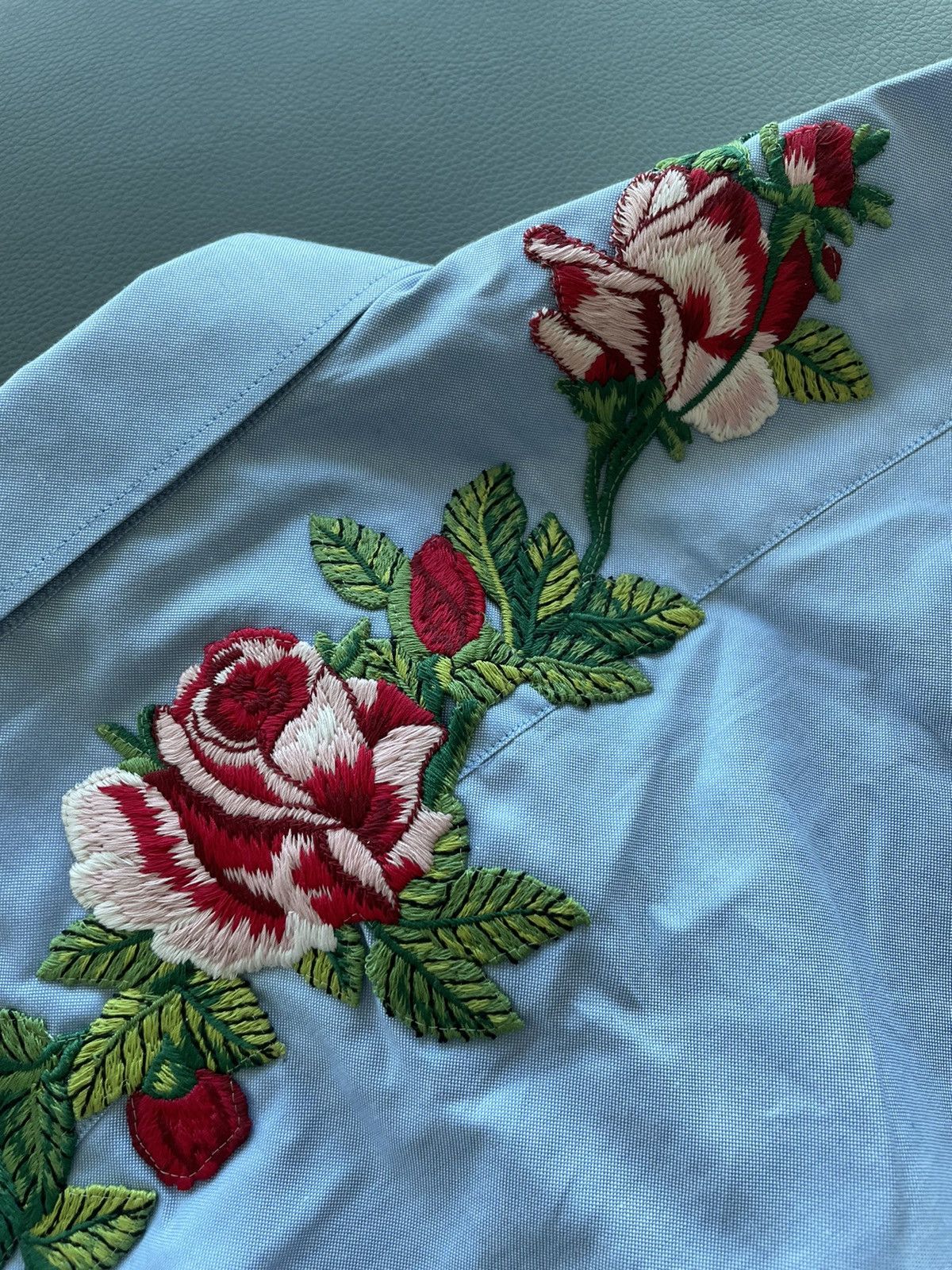 Gucci $1,800 Value Super Runway Rare Embroidery Oxford Shirt New Size US L / EU 52-54 / 3 - 25 Thumbnail