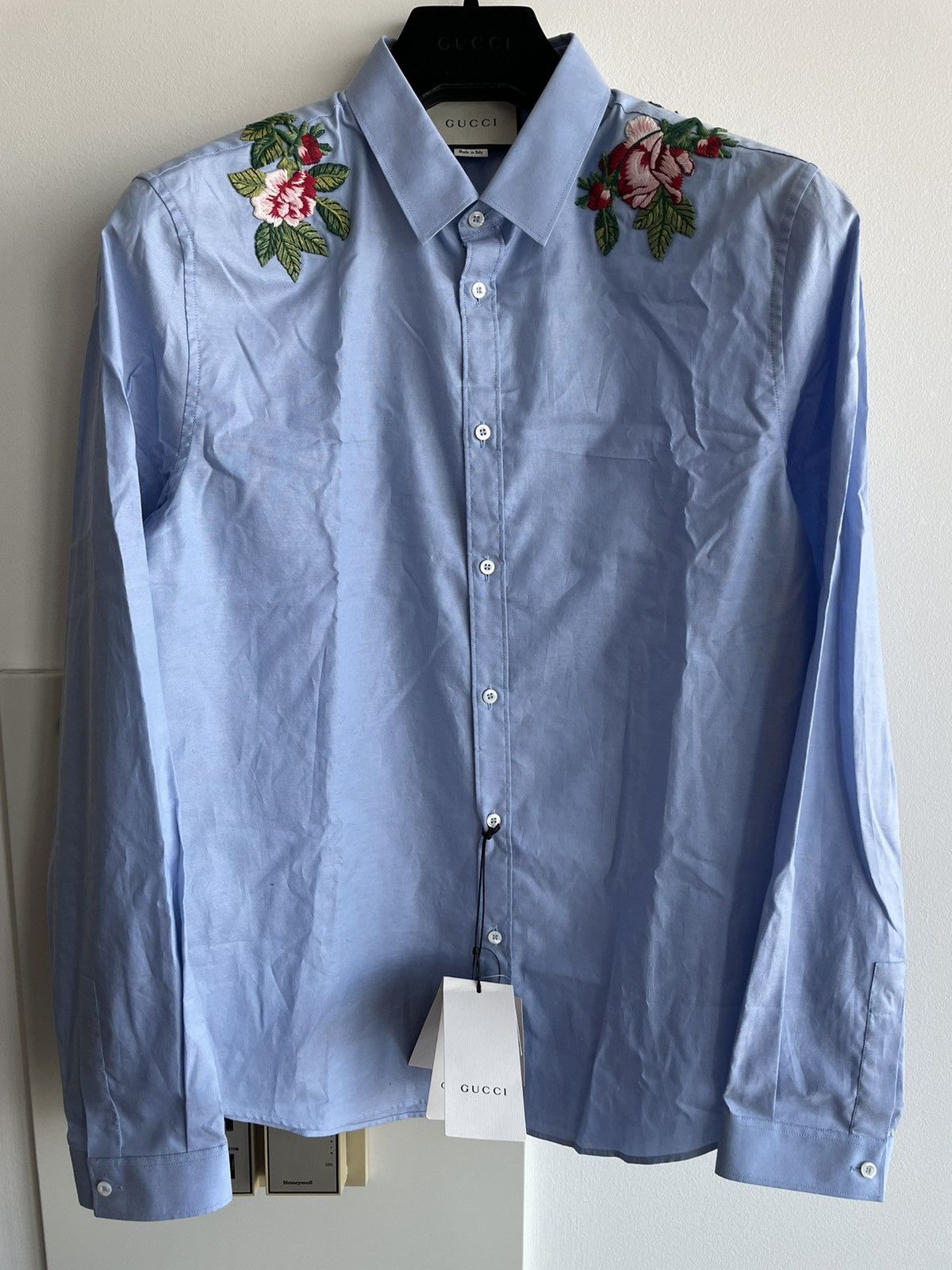 Gucci $1,800 Value Super Runway Rare Embroidery Oxford Shirt New Size US L / EU 52-54 / 3 - 4 Thumbnail