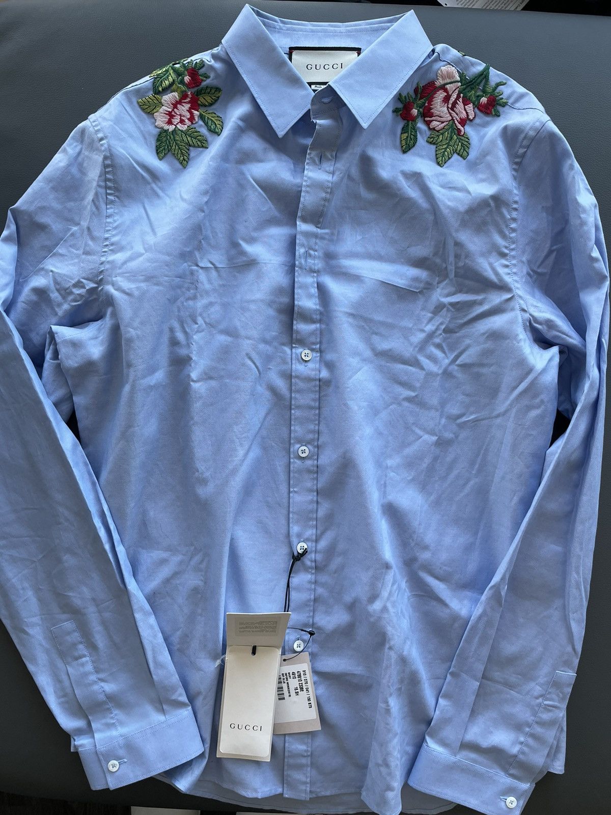 Gucci $1,800 Value Super Runway Rare Embroidery Oxford Shirt New Size US L / EU 52-54 / 3 - 6 Thumbnail