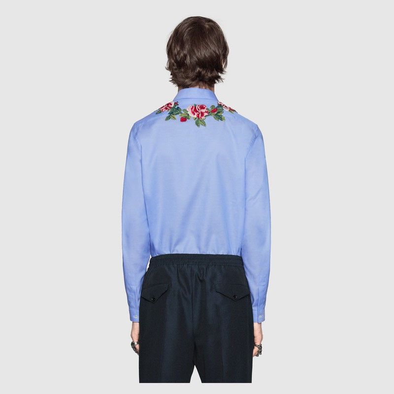 Gucci $1,800 Value Super Runway Rare Embroidery Oxford Shirt New Size US L / EU 52-54 / 3 - 2 Thumbnail