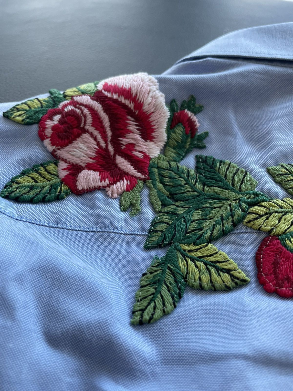 Gucci $1,800 Value Super Runway Rare Embroidery Oxford Shirt New Size US L / EU 52-54 / 3 - 23 Thumbnail