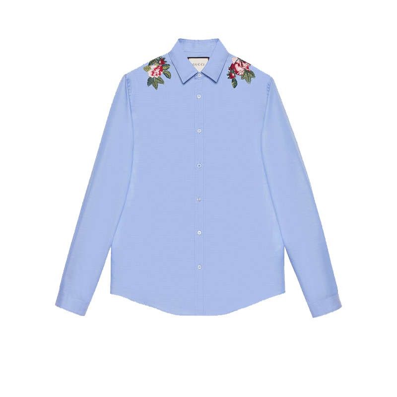 Gucci $1,800 Value Super Runway Rare Embroidery Oxford Shirt New Size US L / EU 52-54 / 3 - 5 Thumbnail