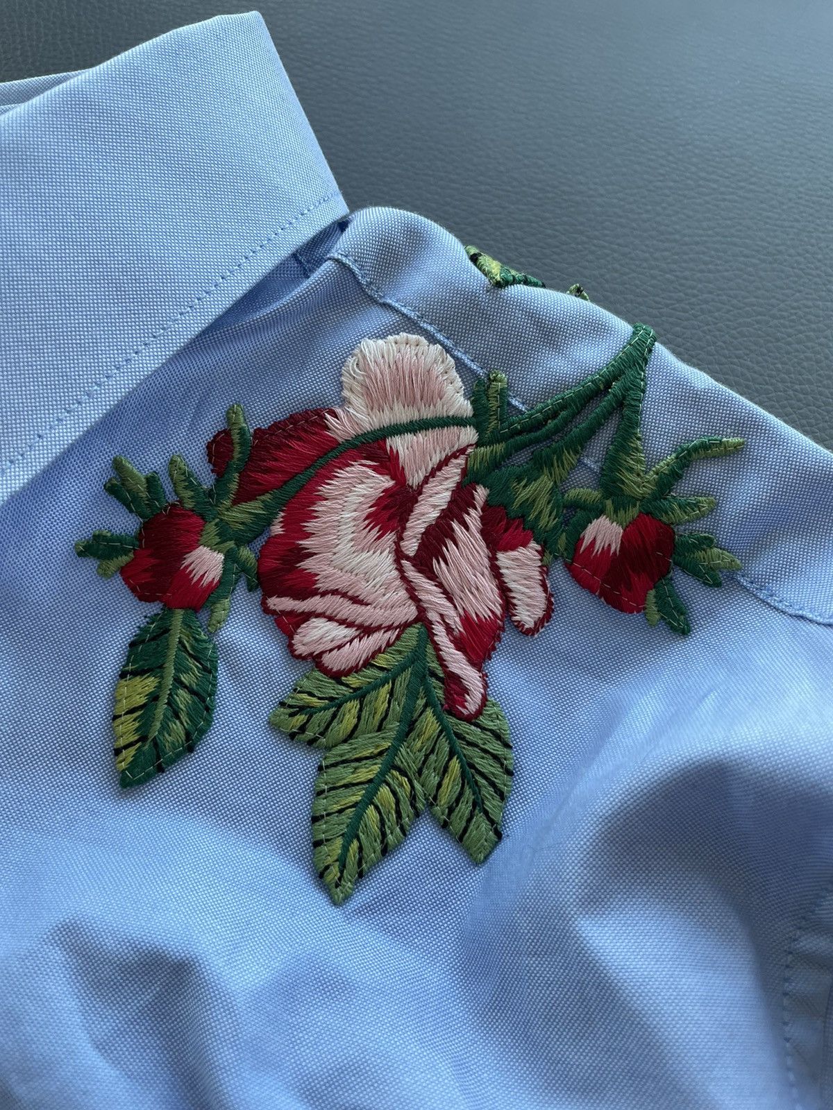 Gucci $1,800 Value Super Runway Rare Embroidery Oxford Shirt New Size US L / EU 52-54 / 3 - 24 Thumbnail