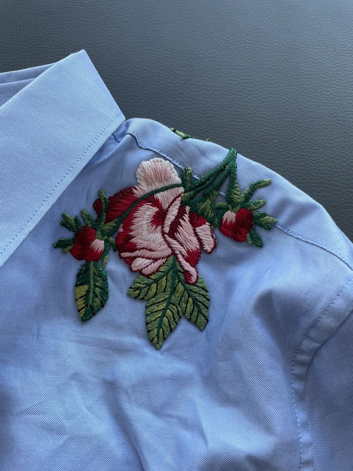 Gucci $1,800 Value Super Runway Rare Embroidery Oxford Shirt New Size US L / EU 52-54 / 3 - 12 Thumbnail