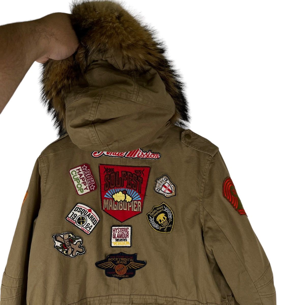 Japanese Brand VINTAGE PARKA MILITARY PATCHES JACKET MINK FUR HOODIE Size US M / EU 48-50 / 2 - 9 Thumbnail