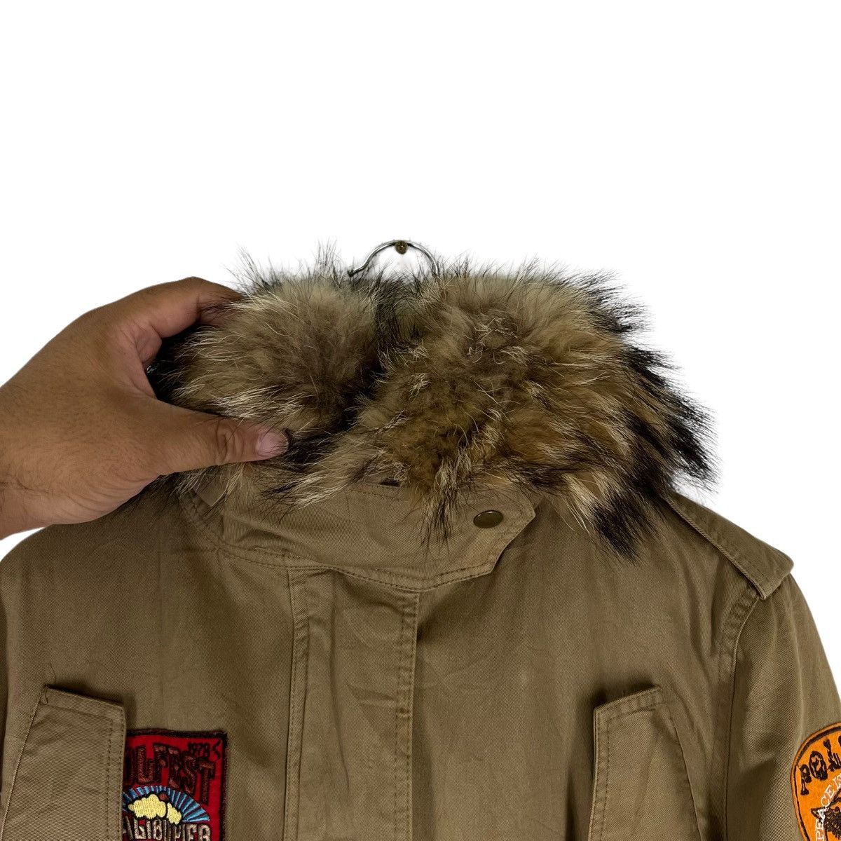 Japanese Brand VINTAGE PARKA MILITARY PATCHES JACKET MINK FUR HOODIE Size US M / EU 48-50 / 2 - 8 Thumbnail