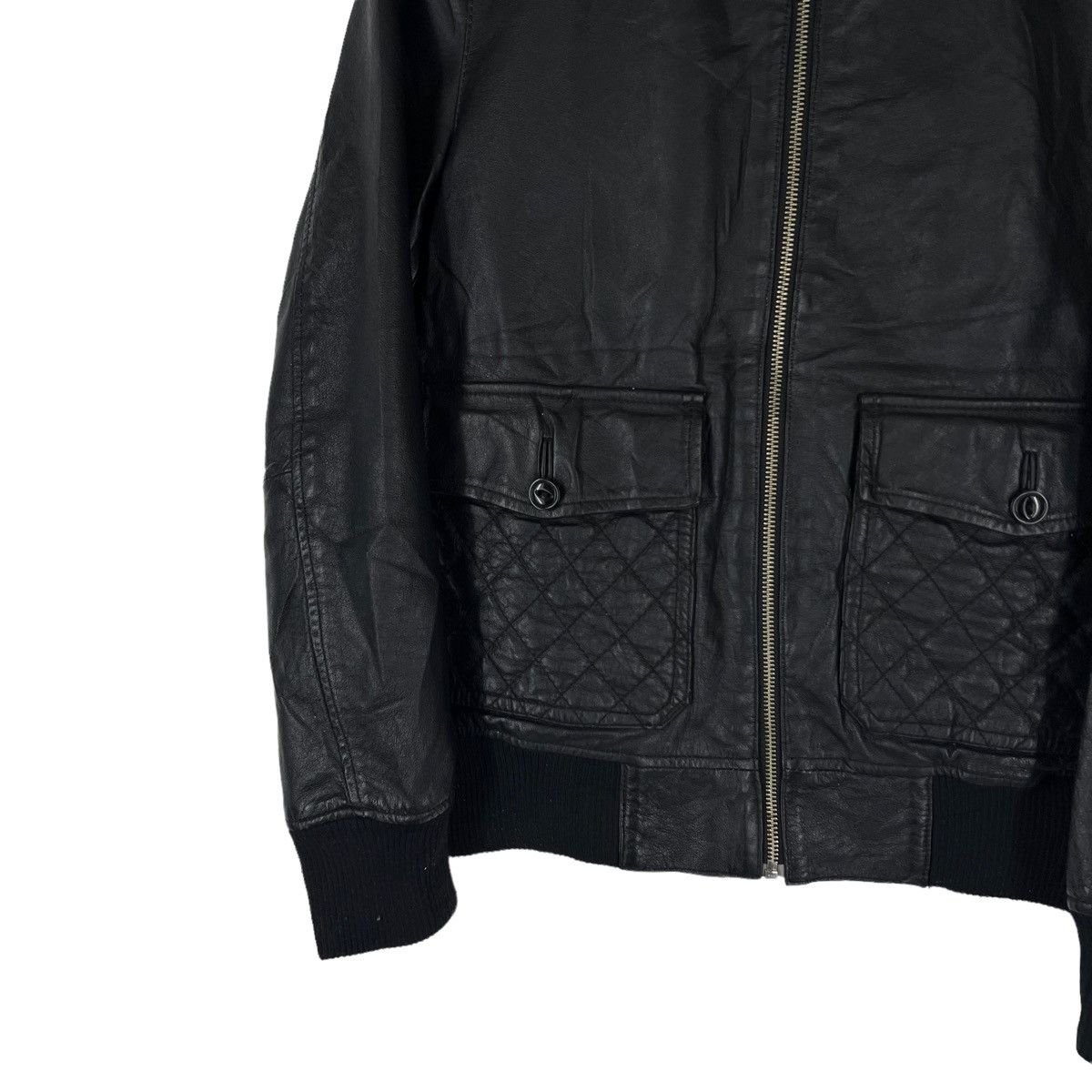 Japanese Brand VINTAGE BOMBER LEATHER JACKET EDWIN JAPAN Size US S / EU 44-46 / 1 - 6 Thumbnail