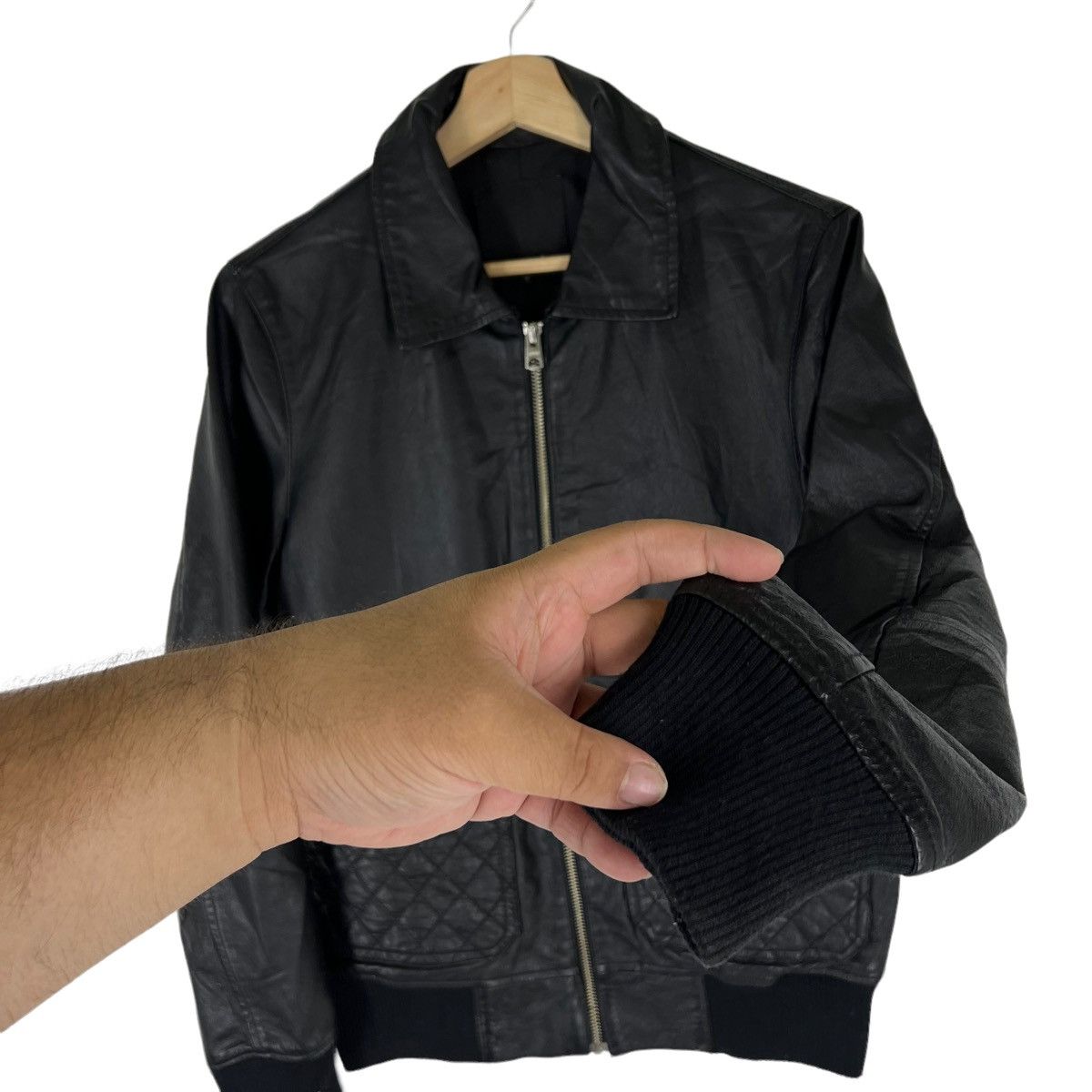 Japanese Brand VINTAGE BOMBER LEATHER JACKET EDWIN JAPAN Size US S / EU 44-46 / 1 - 4 Thumbnail