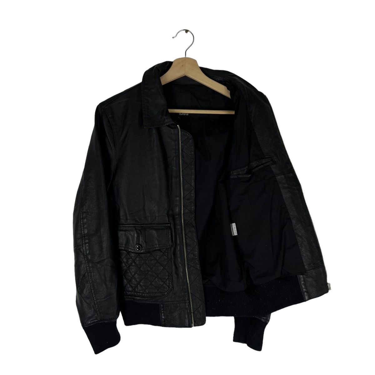 Japanese Brand VINTAGE BOMBER LEATHER JACKET EDWIN JAPAN Size US S / EU 44-46 / 1 - 10 Thumbnail
