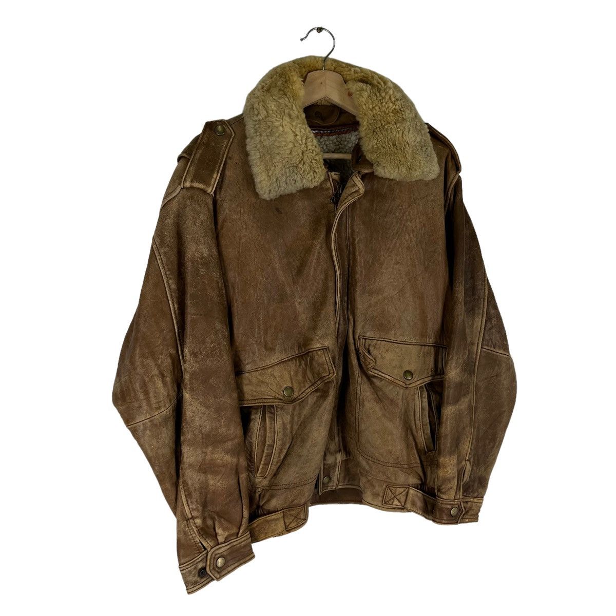 Japanese Brand VINTAGE BOMBER LEATHER JACKET ALL THE WAY BUZZRICKSON DESIGN Size US L / EU 52-54 / 3 - 2 Thumbnail