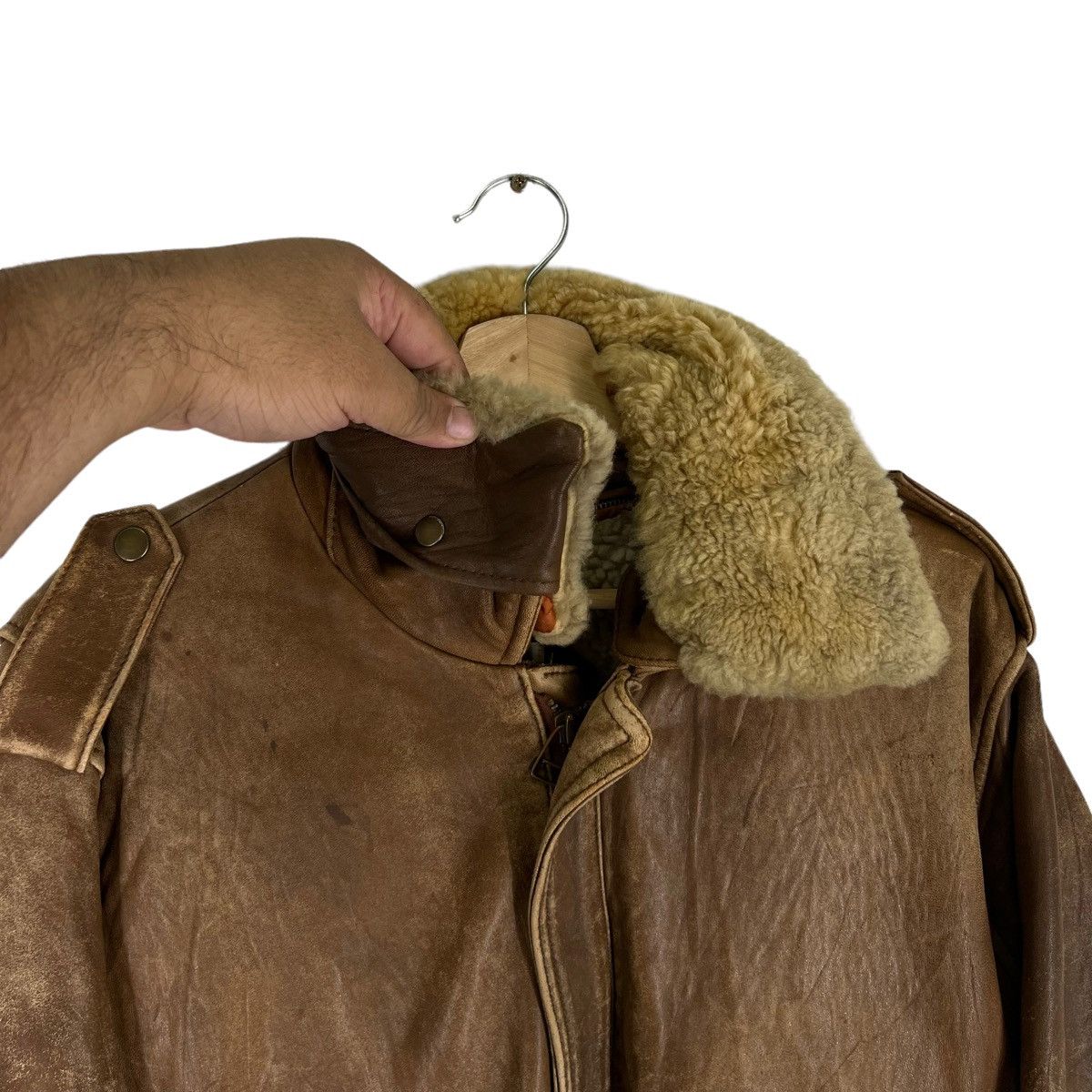 Japanese Brand VINTAGE BOMBER LEATHER JACKET ALL THE WAY BUZZRICKSON DESIGN Size US L / EU 52-54 / 3 - 3 Thumbnail