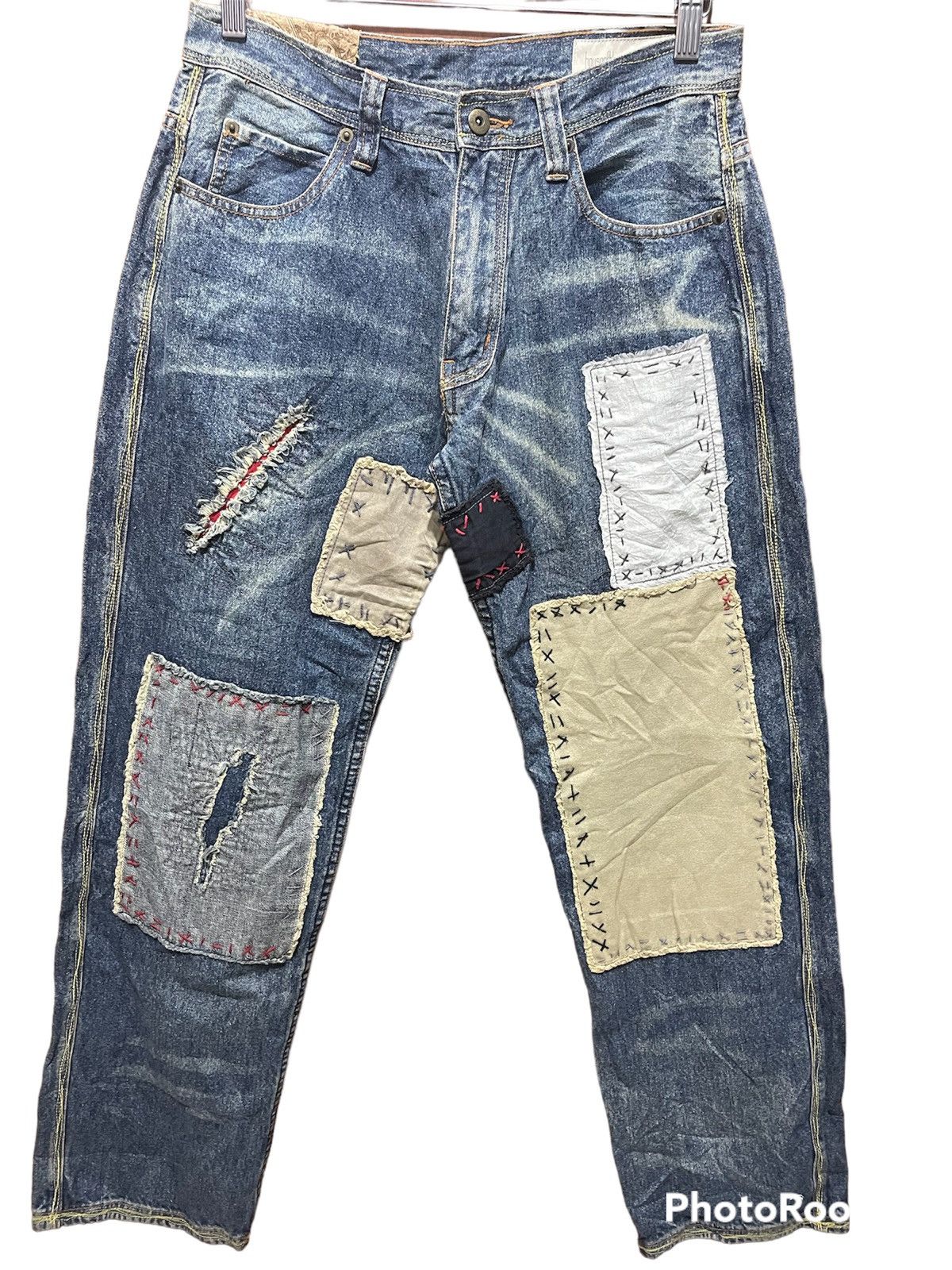 If Six Was Nine × Japanese Brand Very Rare Distressed Denim Custom Like Shashiko Boro Size US 31 - 1 Thumbnail