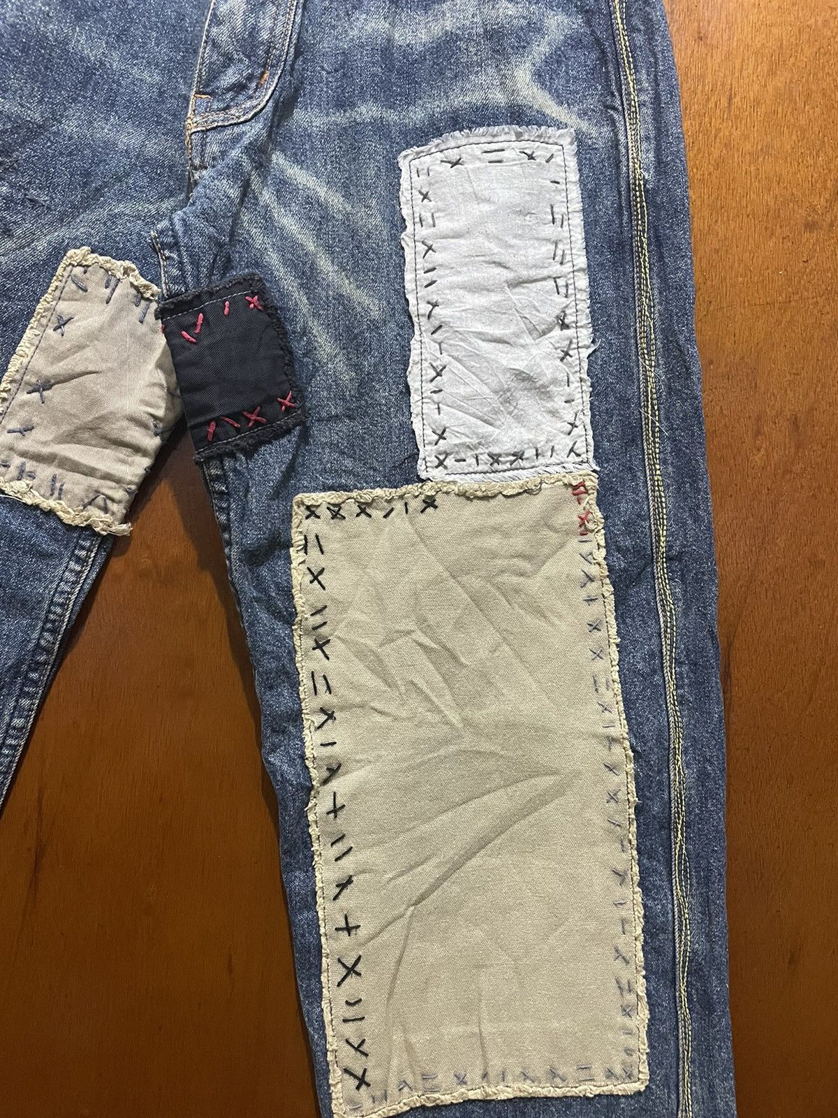 If Six Was Nine × Japanese Brand Very Rare Distressed Denim Custom Like Shashiko Boro Size US 31 - 7 Thumbnail