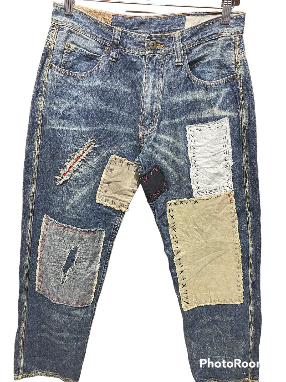 If Six Was Nine × Japanese Brand Very Rare Distressed Denim Custom Like Shashiko Boro Size US 31 - 2 Thumbnail