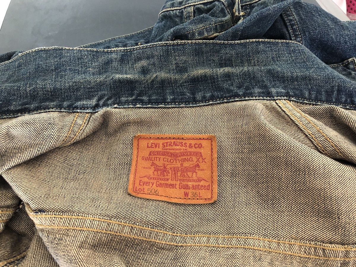 Japanese Brand × Levi's Vintage Clothing × Vintage 90s LVC Japan Levi’s 506XX Big E Selvedge Used Look Denim Size US M / EU 48-50 / 2 - 16 Thumbnail