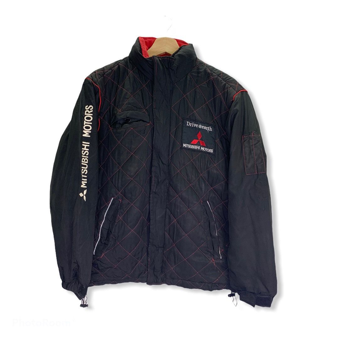 image of Racing x Vintage Mitsubishi Motors Quilted Jacket in Black Red, Men's (Size Medium)