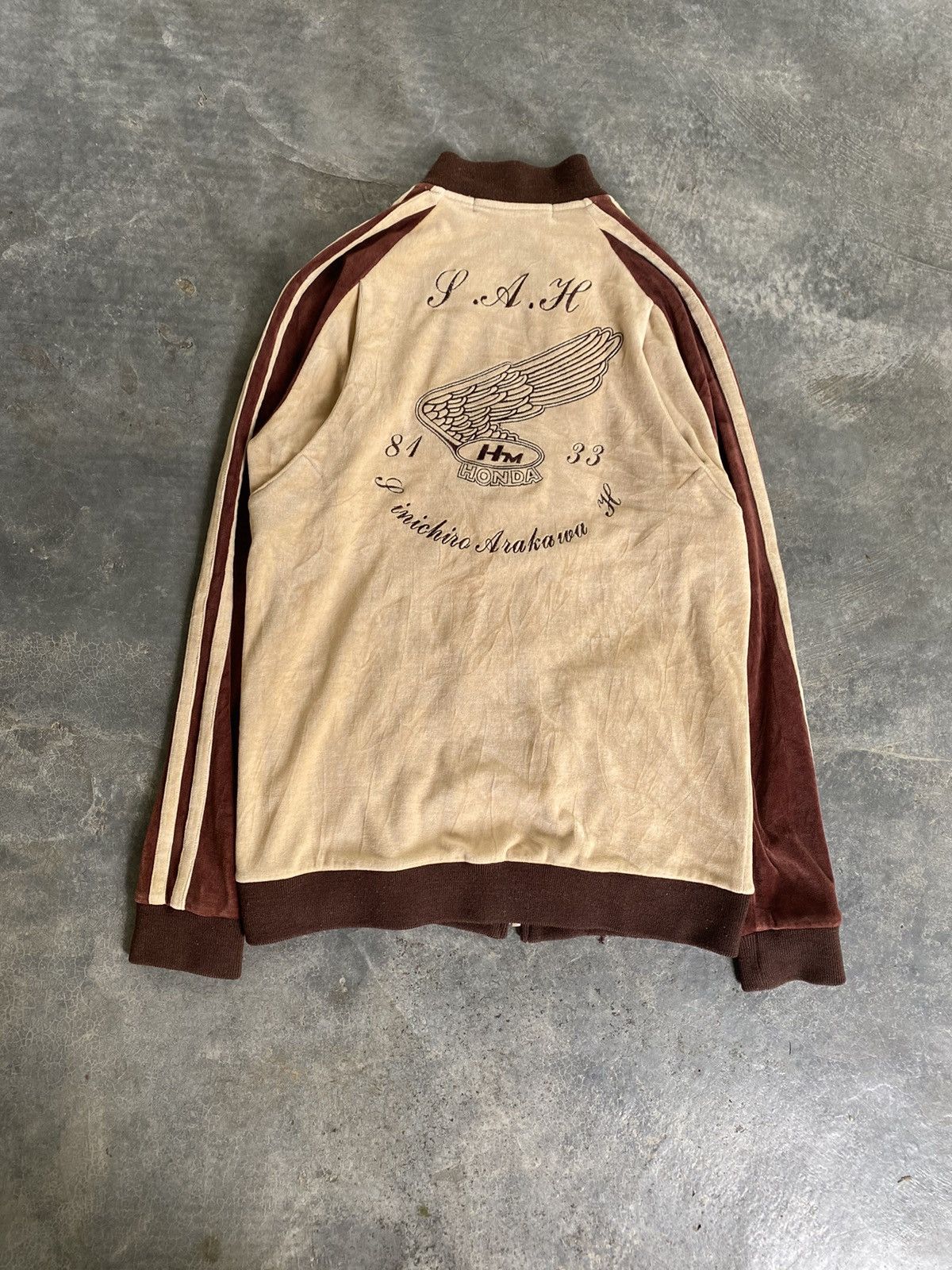 Honda × Japanese Brand × SHINICHIRO ARAKAWA 90s Velour Sukajan Track Jacket Honda Size US M / EU 48-50 / 2 - 2 Thumbnail