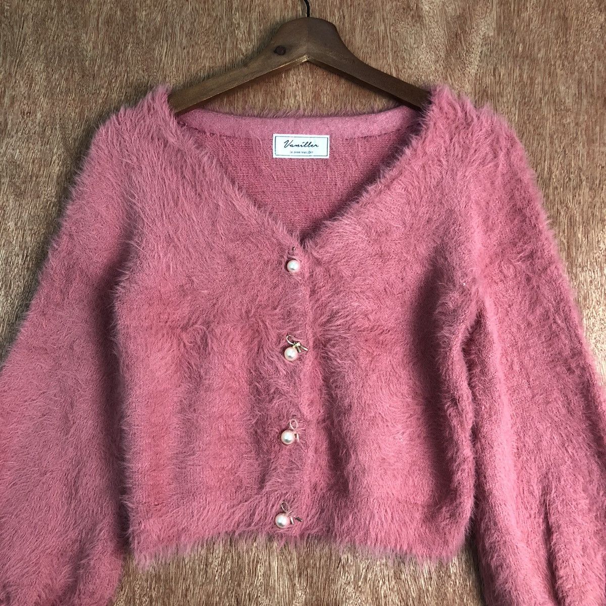 Homespun Knitwear Vaniller Pink Shag Shaggy Cardigan Knitwear Size US M / EU 48-50 / 2 - 3 Thumbnail