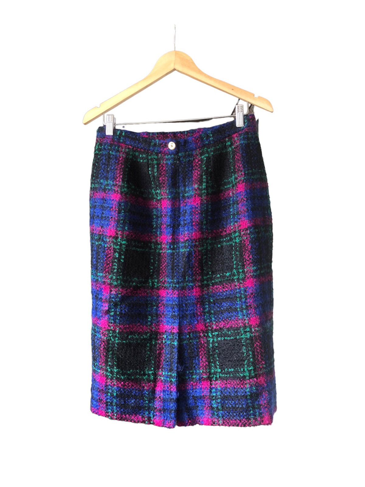 Celine Vintage Celine Paris Tweed Midi Skirt Size 28" / US 6 / IT 42 - 2 Thumbnail