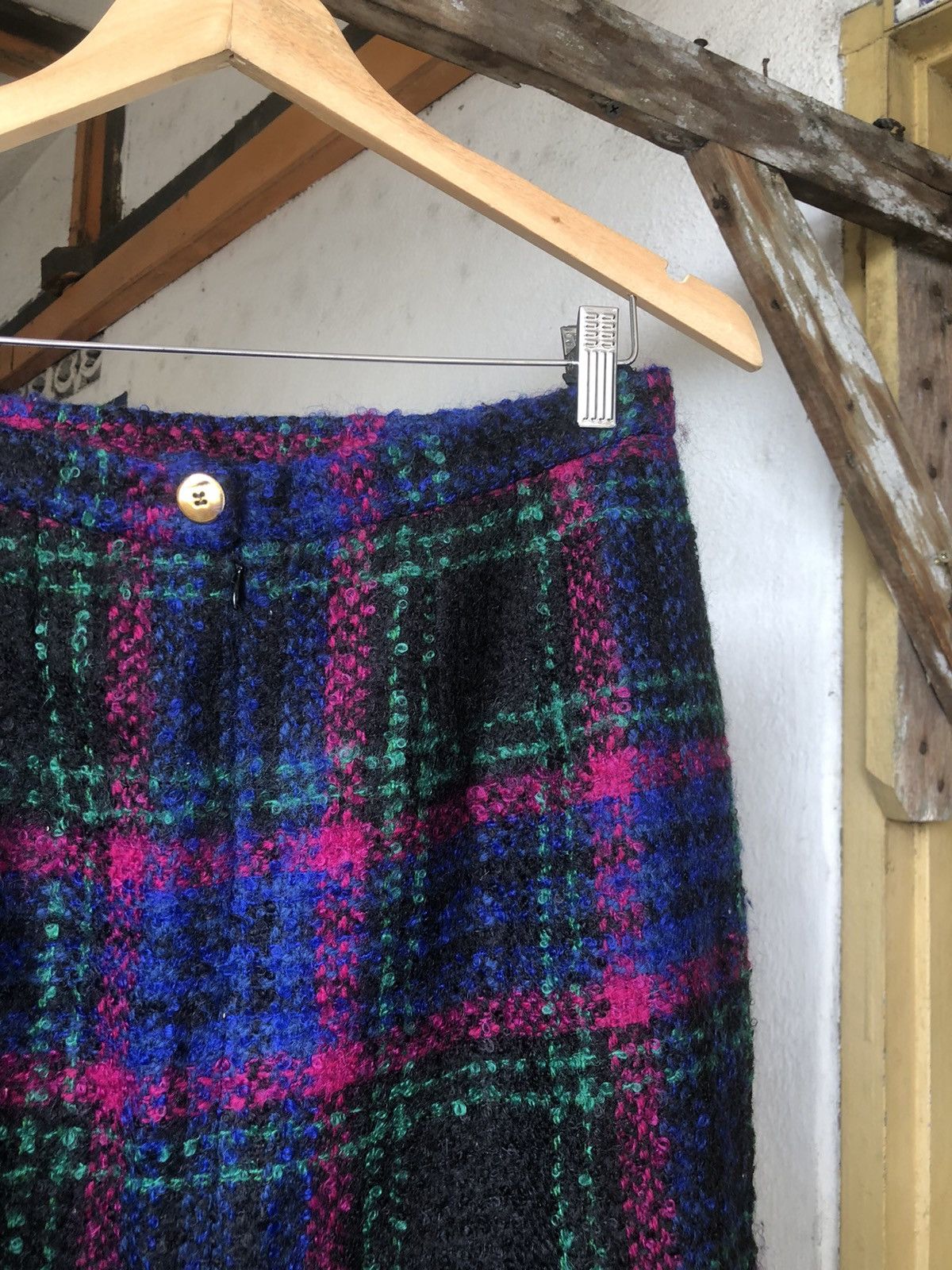 Celine Vintage Celine Paris Tweed Midi Skirt Size 28" / US 6 / IT 42 - 11 Thumbnail