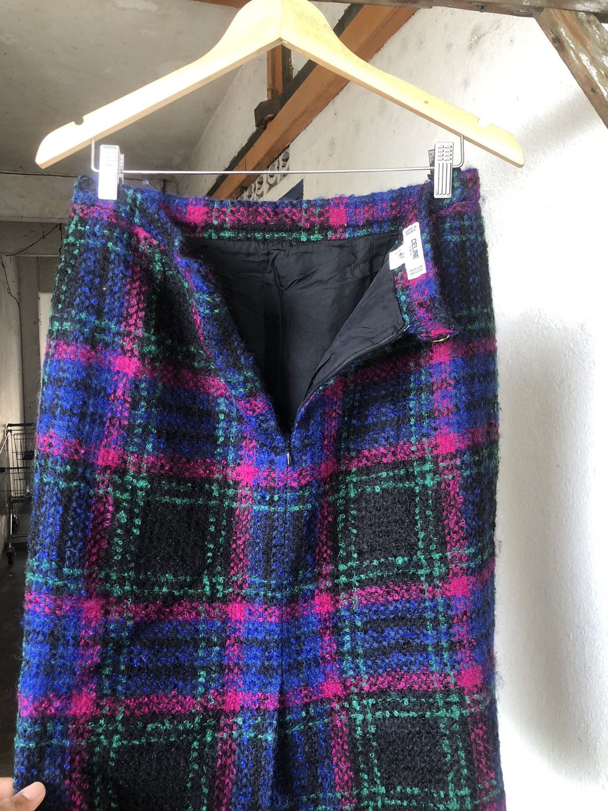 Celine Vintage Celine Paris Tweed Midi Skirt Size 28" / US 6 / IT 42 - 16 Thumbnail