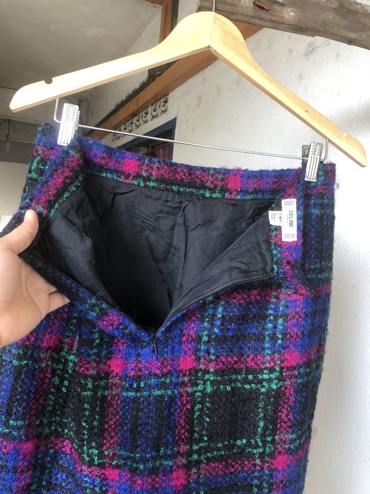Celine Vintage Celine Paris Tweed Midi Skirt Size 28" / US 6 / IT 42 - 19 Thumbnail