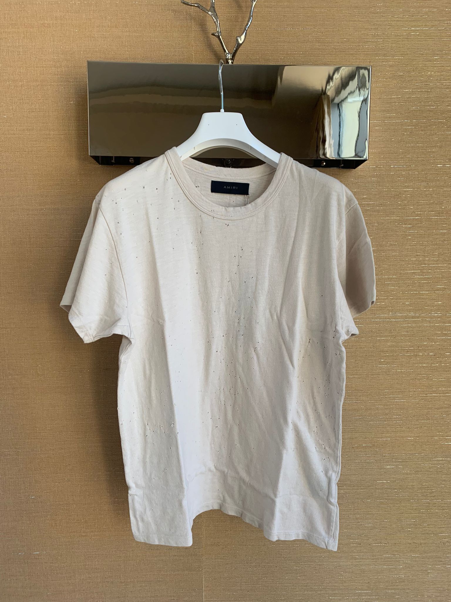 Image of Amiri Shotgun Tee in Alabaster, Men's (Size XS)