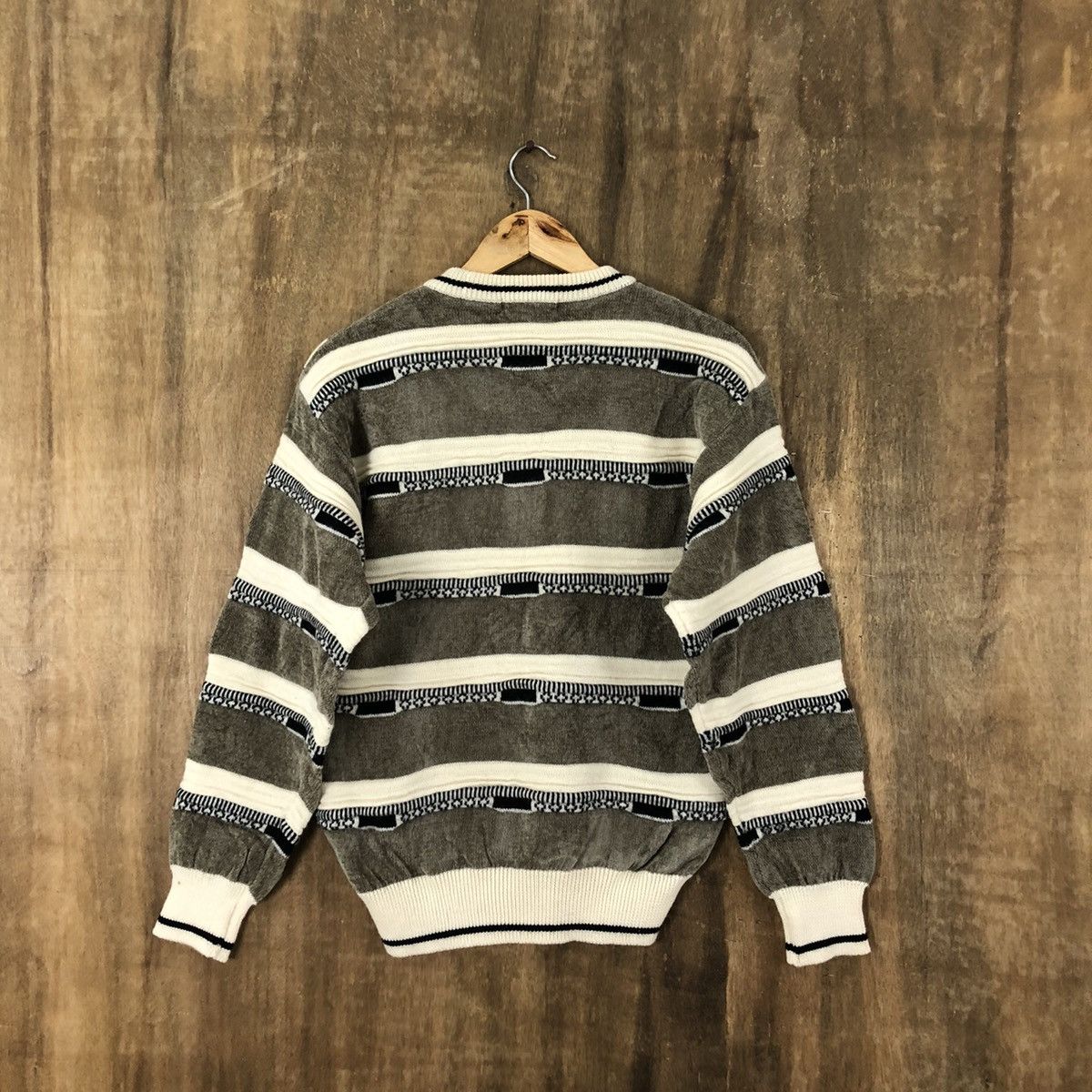 Japanese Brand Elco japanese Striped Brown Knitwear #036 Size US M / EU 48-50 / 2 - 5 Thumbnail
