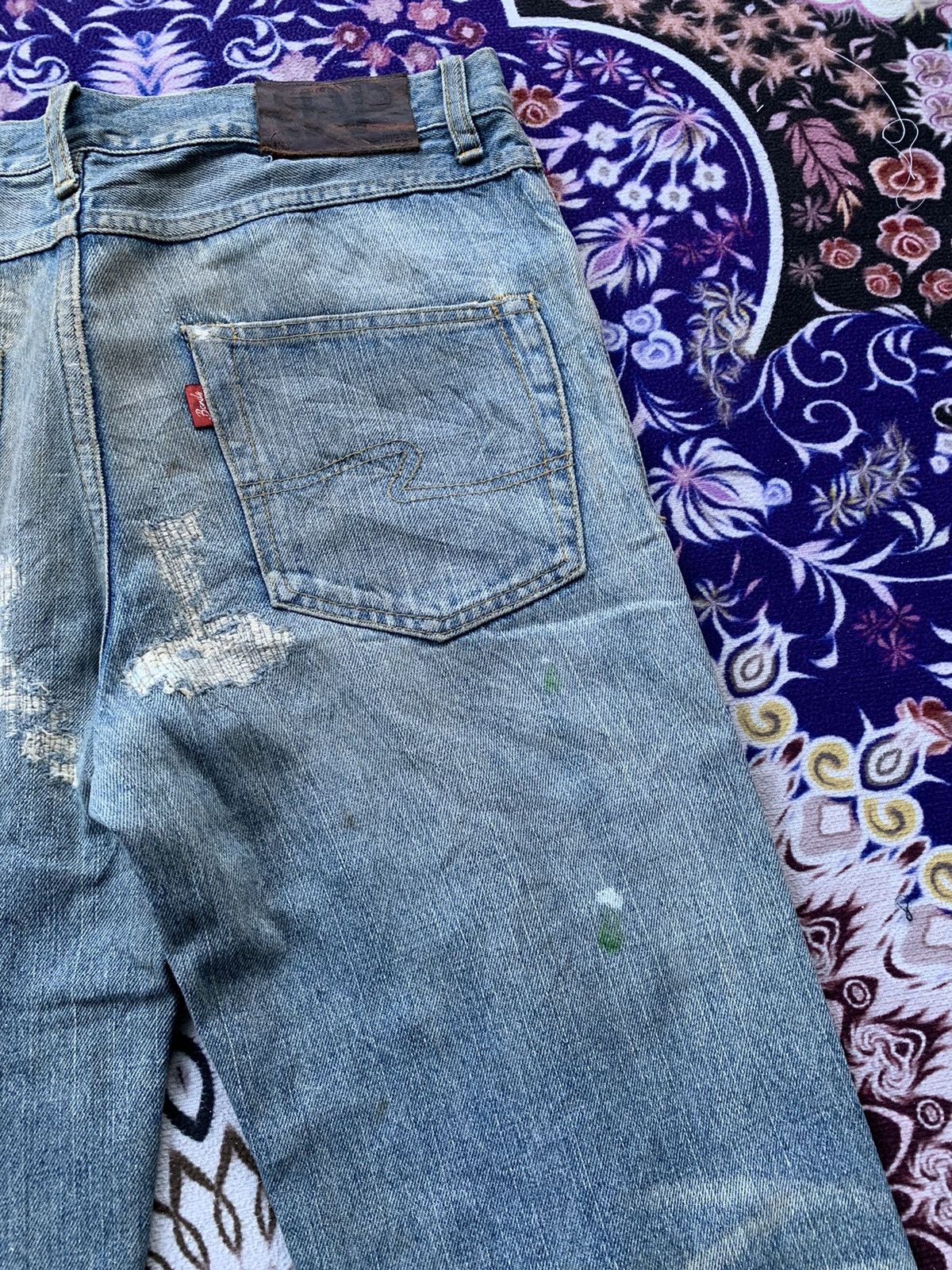 Japanese Brand Bonds & Peace Custom Distressed Denim Size US 33 - 9 Thumbnail