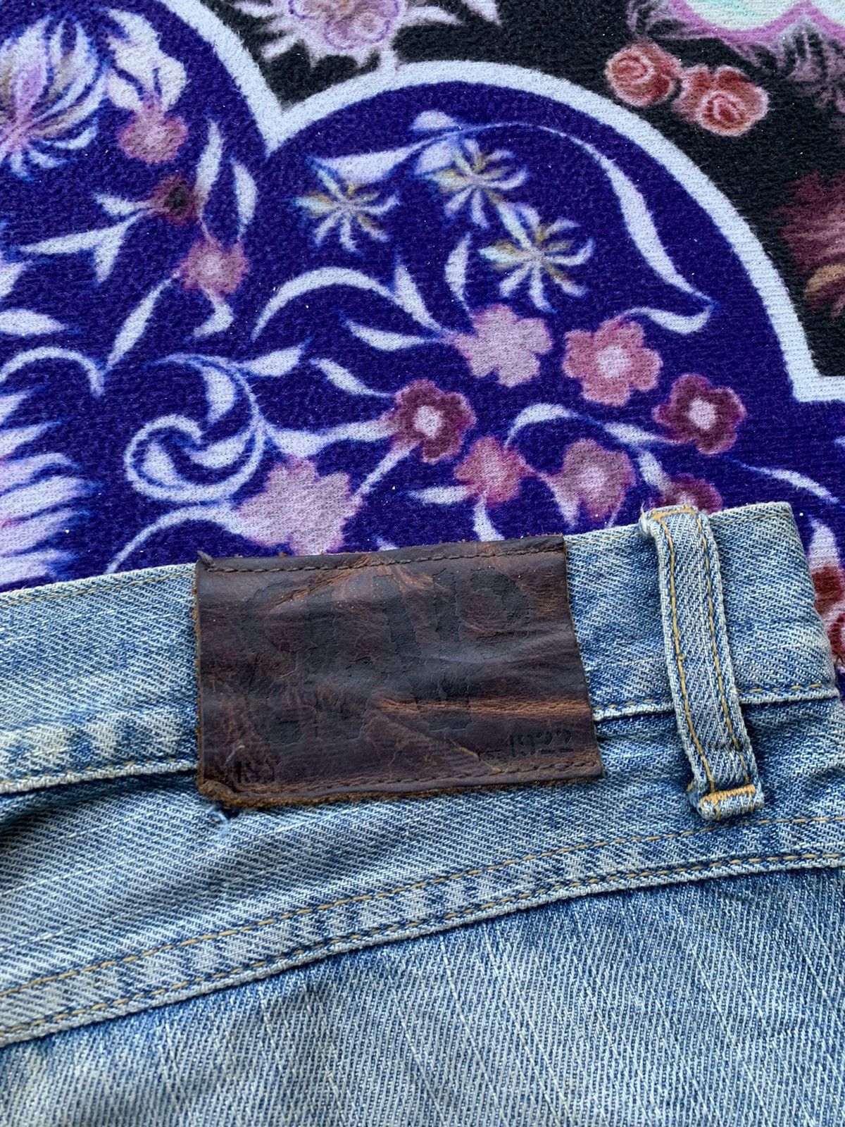 Japanese Brand Bonds & Peace Custom Distressed Denim Size US 33 - 12 Thumbnail