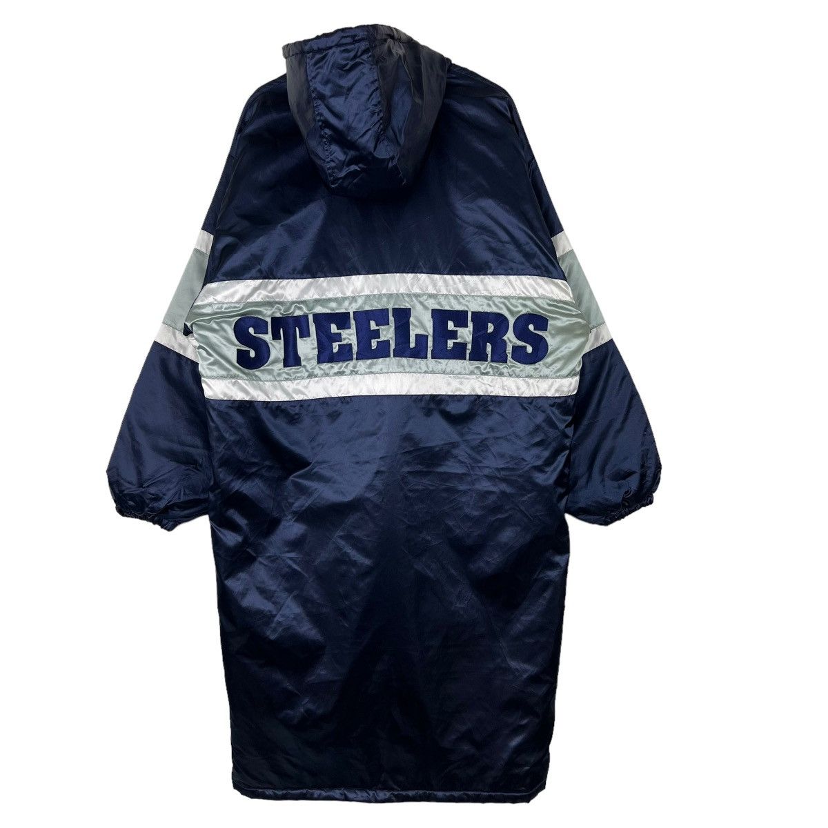 NFL 🔥 VINTAGE STEELERS NFL TEAM LONG JACKET BY Size US L / EU 52-54 / 3 - 6 Thumbnail
