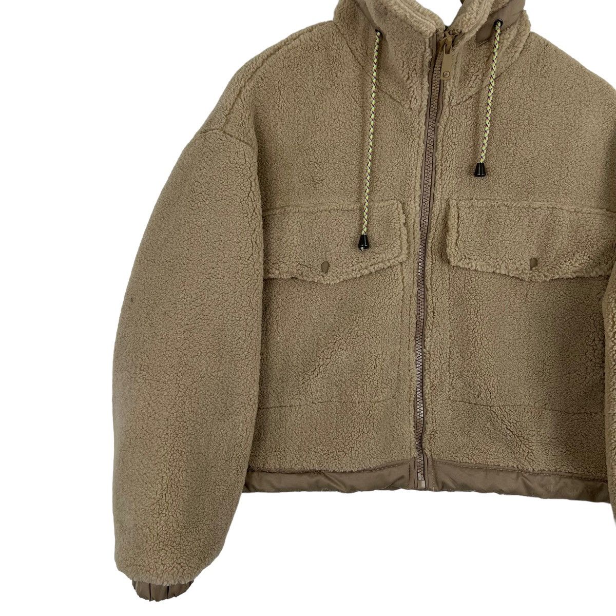 Japanese Brand × Zara 🔥 ZARA BOA FLEECE CROP BOMBER JACKET Size US XS / EU 42 / 0 - 2 Thumbnail