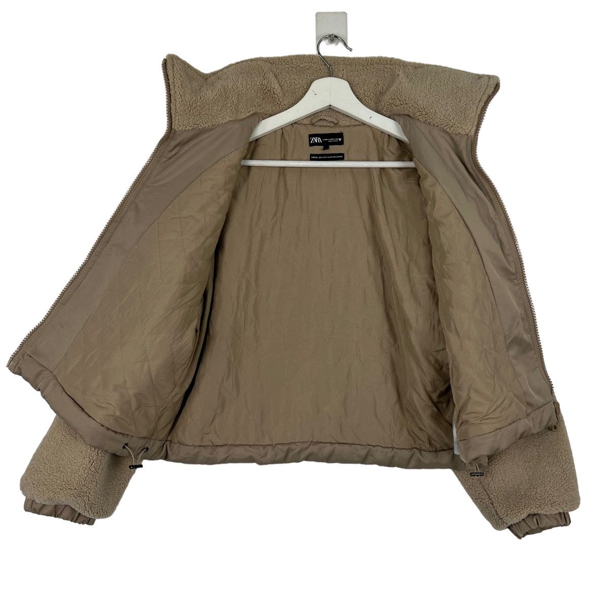 Japanese Brand × Zara 🔥 ZARA BOA FLEECE CROP BOMBER JACKET Size US XS / EU 42 / 0 - 6 Thumbnail