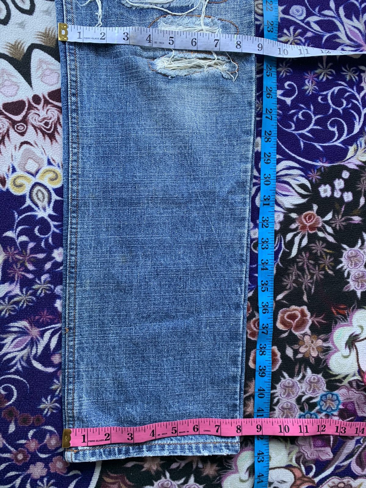 Japanese Brand Nylaus Crew Distressed Denim Size US 32 / EU 48 - 17 Thumbnail