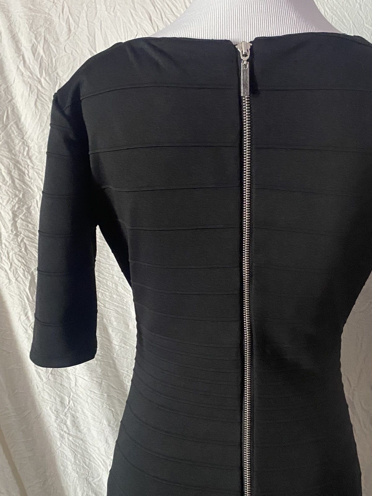 Nordstrom Bisou Bisou, Retro, Basic, Black, 3/4 Sleeves, Midi Dress Size S / US 4 / IT 40 - 12 Thumbnail
