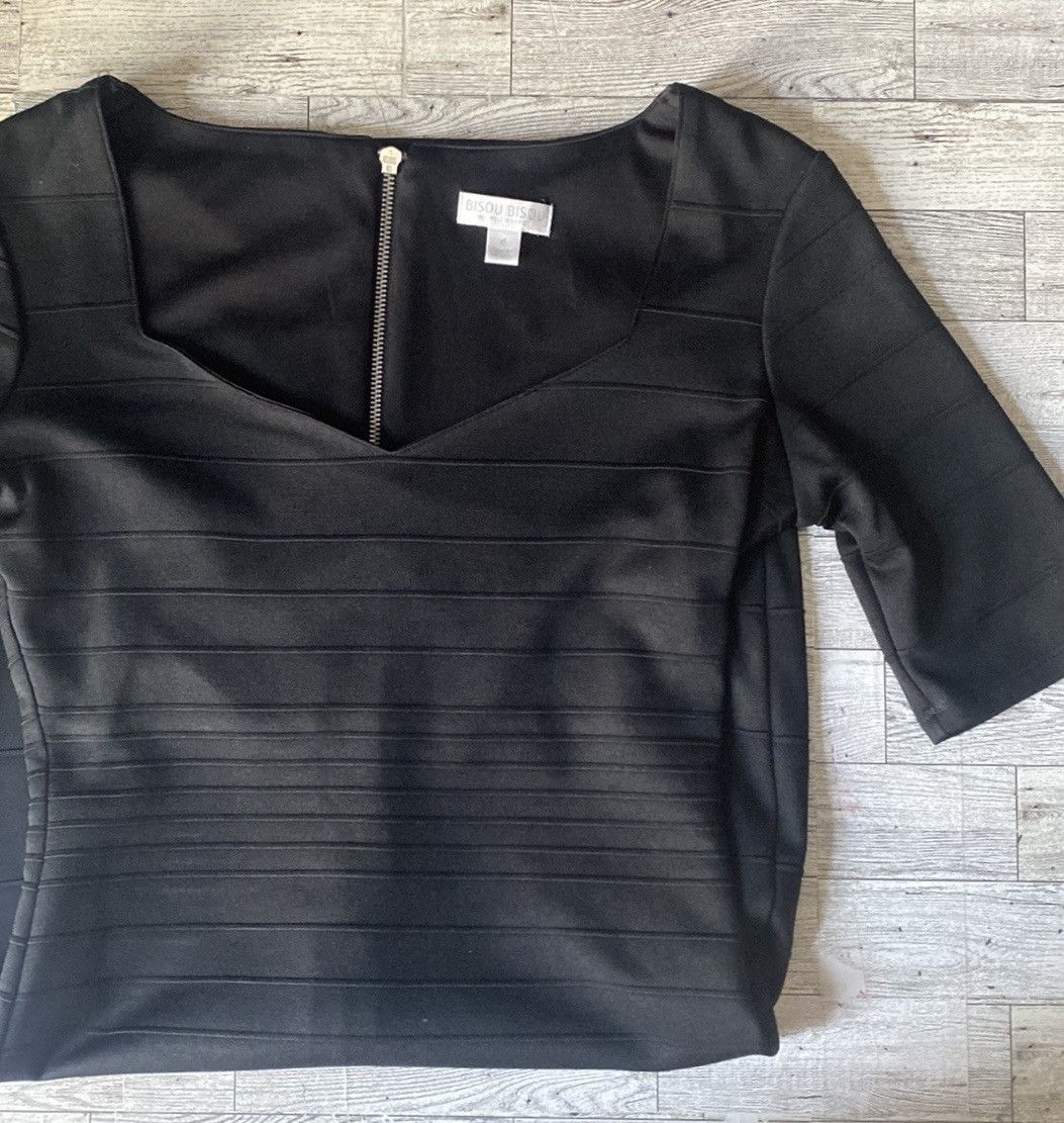 Nordstrom Bisou Bisou, Retro, Basic, Black, 3/4 Sleeves, Midi Dress Size S / US 4 / IT 40 - 14 Thumbnail