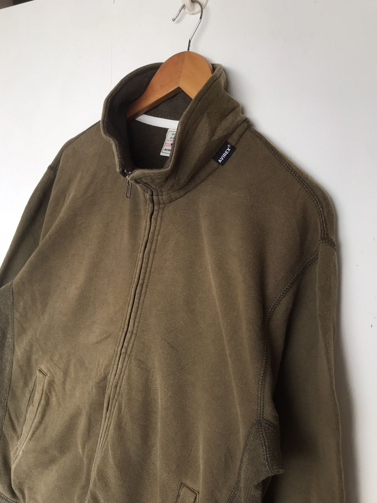 Avirex × Vintage Avirex Sweater Full Zip Jacket Olive Green Size US L / EU 52-54 / 3 - 4 Thumbnail