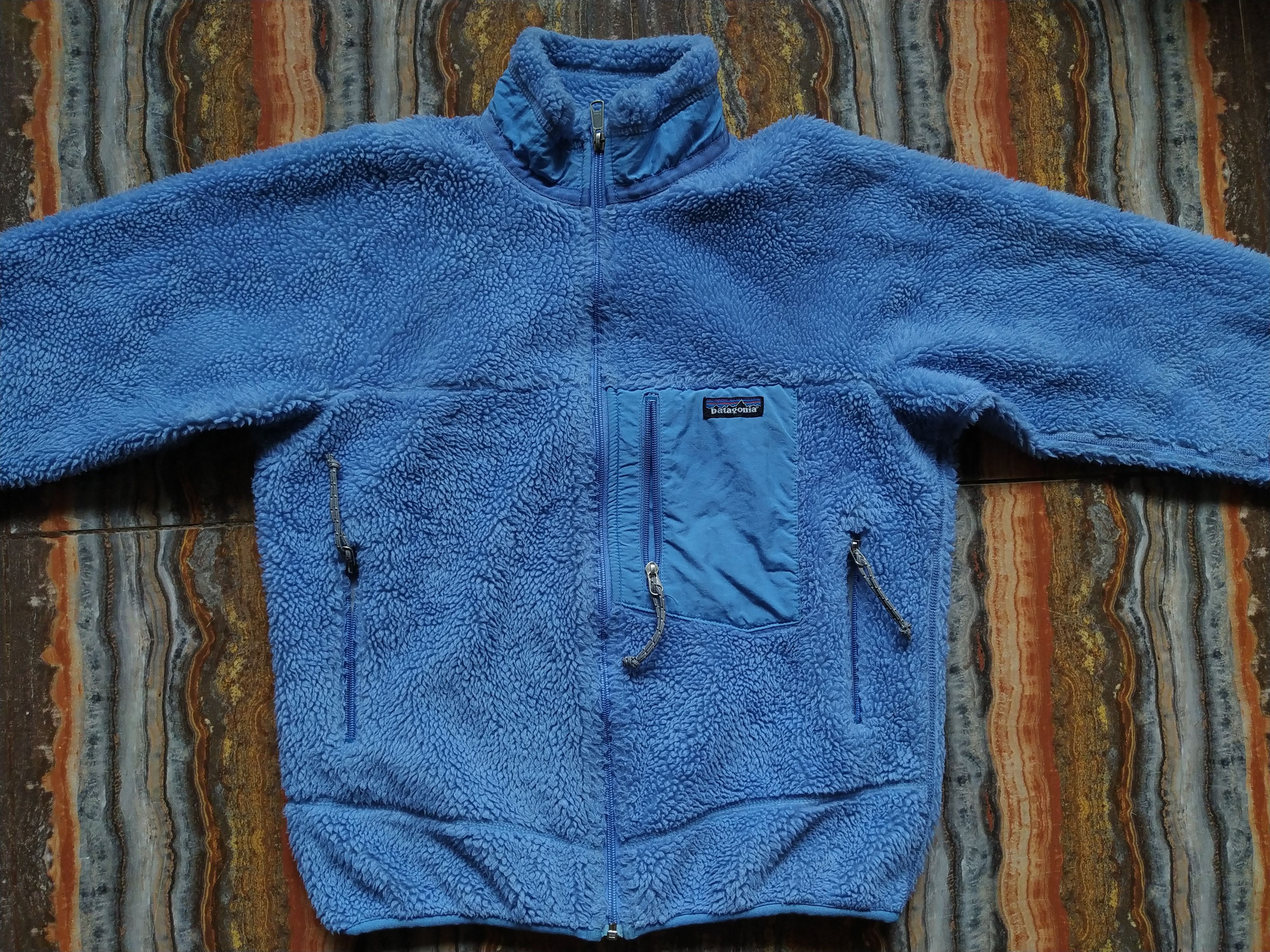 image of Vintage 2000S Patagonia Retro X Fleece Jacket in Sky Blue, Men's (Size Small)