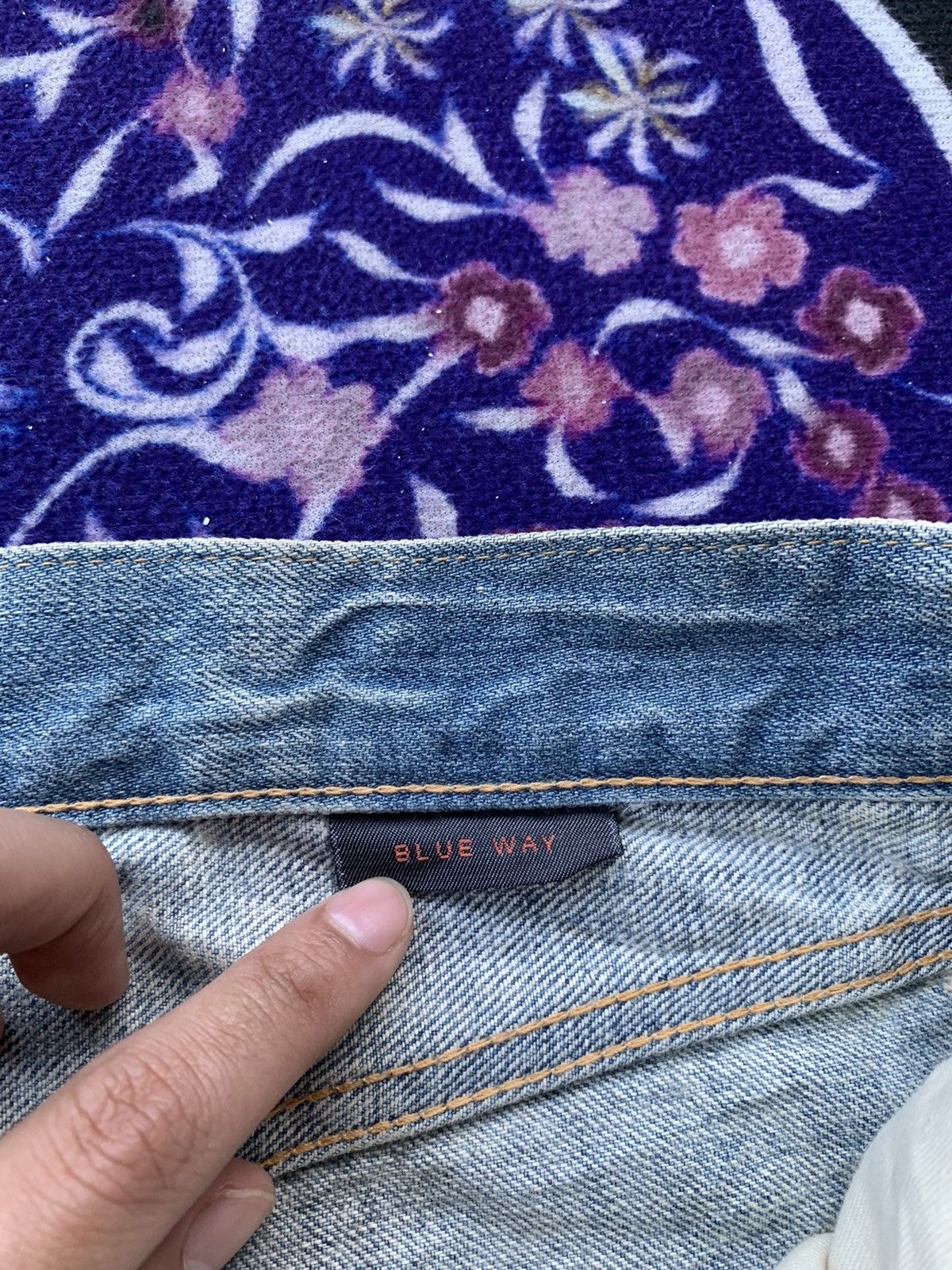 Japanese Brand Blue Way Distressed Denim Size US 31 - 8 Thumbnail