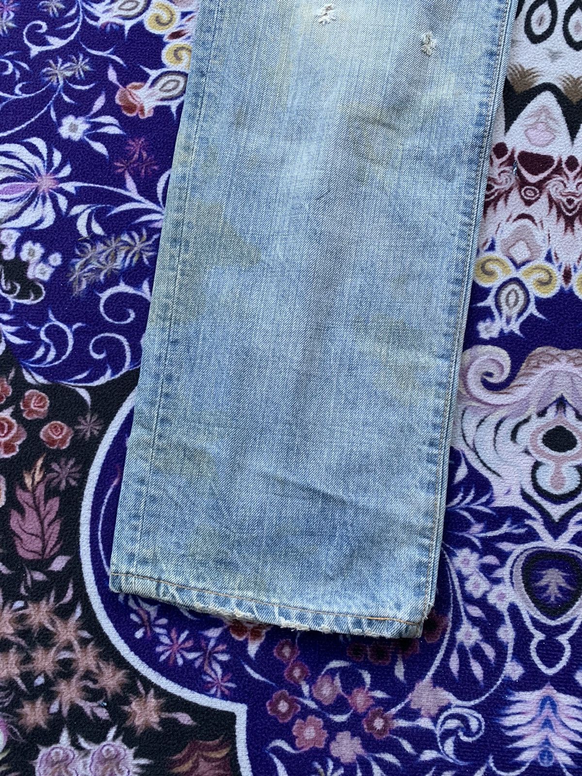 Japanese Brand Blue Way Distressed Denim Size US 31 - 2 Thumbnail