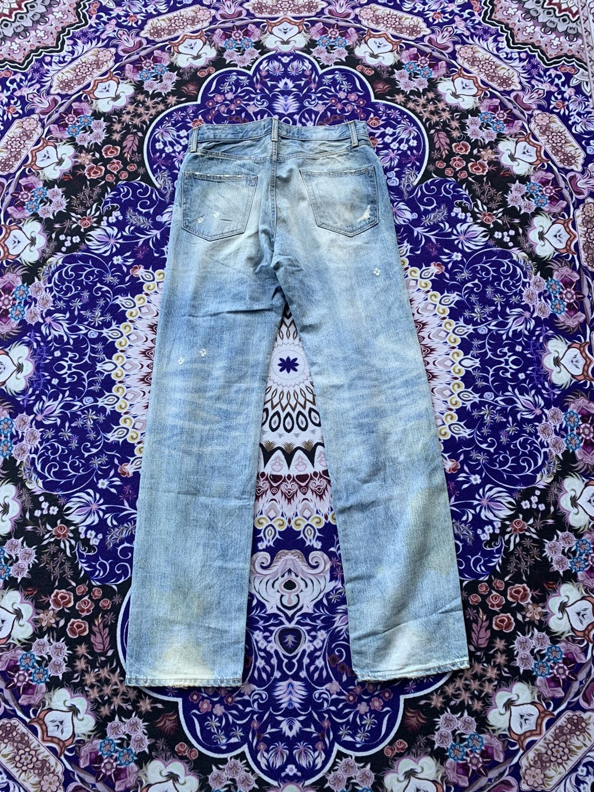 Japanese Brand Blue Way Distressed Denim Size US 31 - 12 Thumbnail