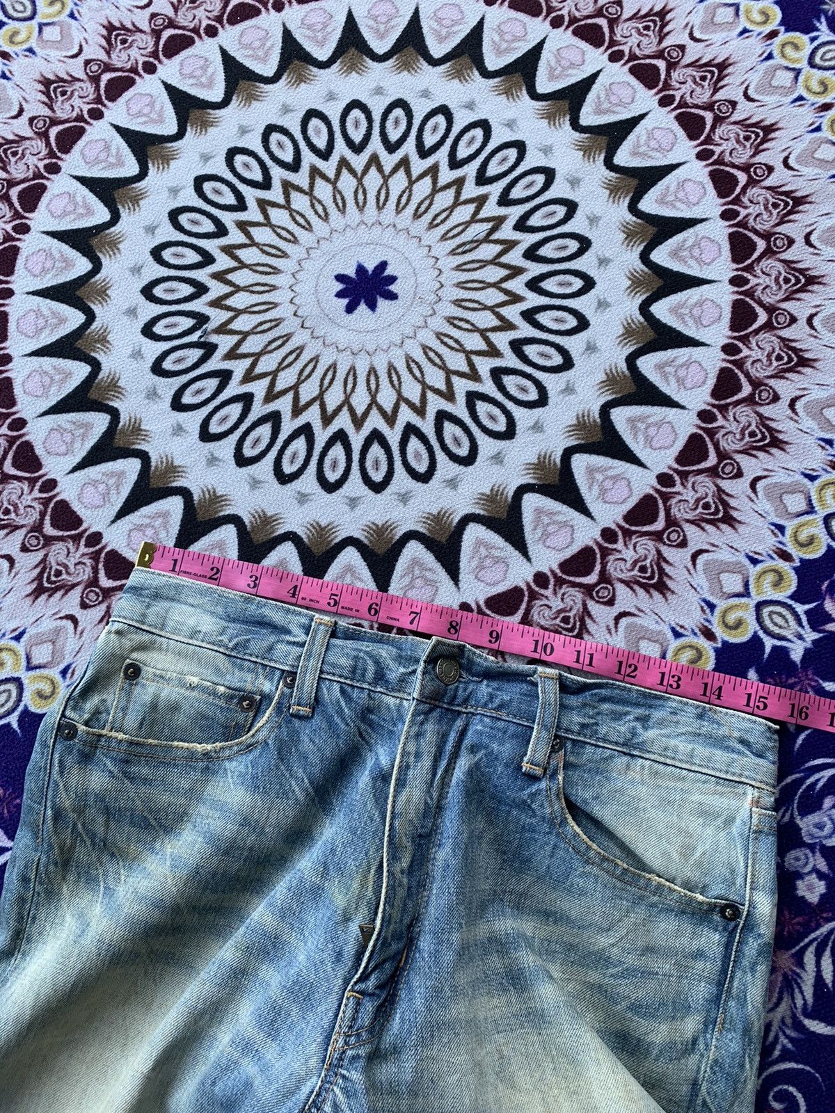 Japanese Brand Blue Way Distressed Denim Size US 31 - 15 Thumbnail