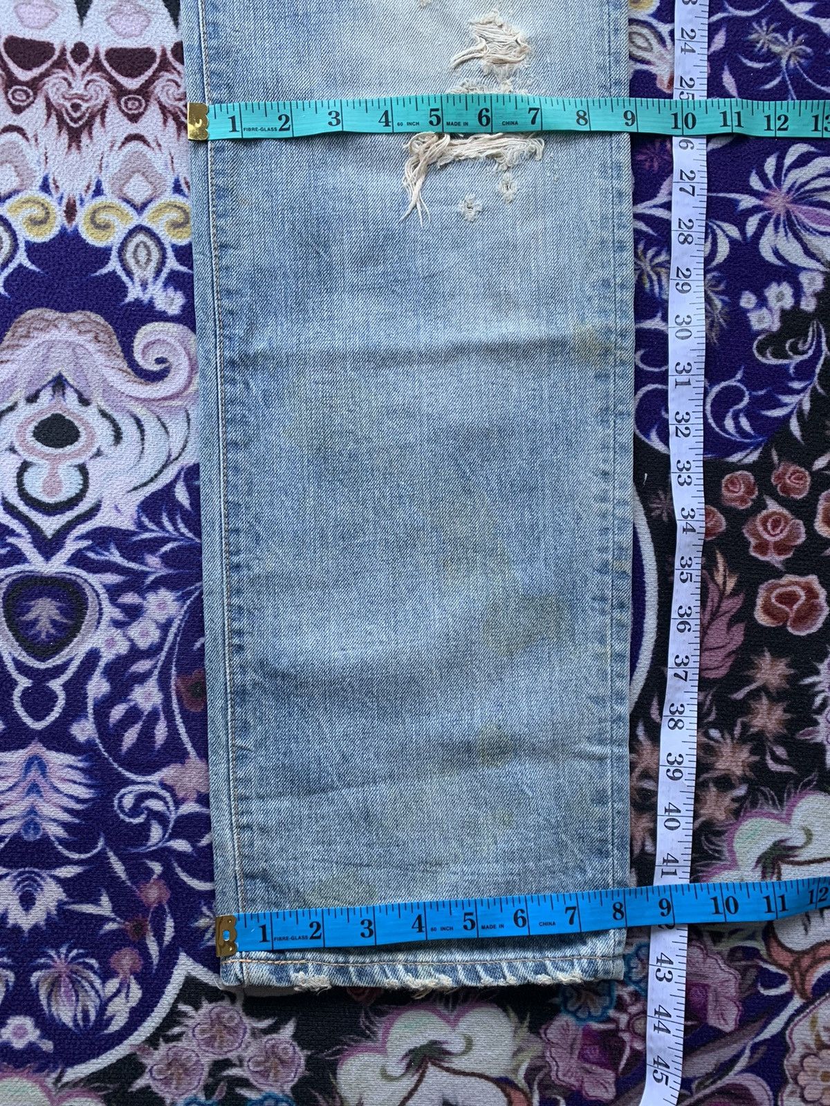 Japanese Brand Blue Way Distressed Denim Size US 31 - 17 Thumbnail