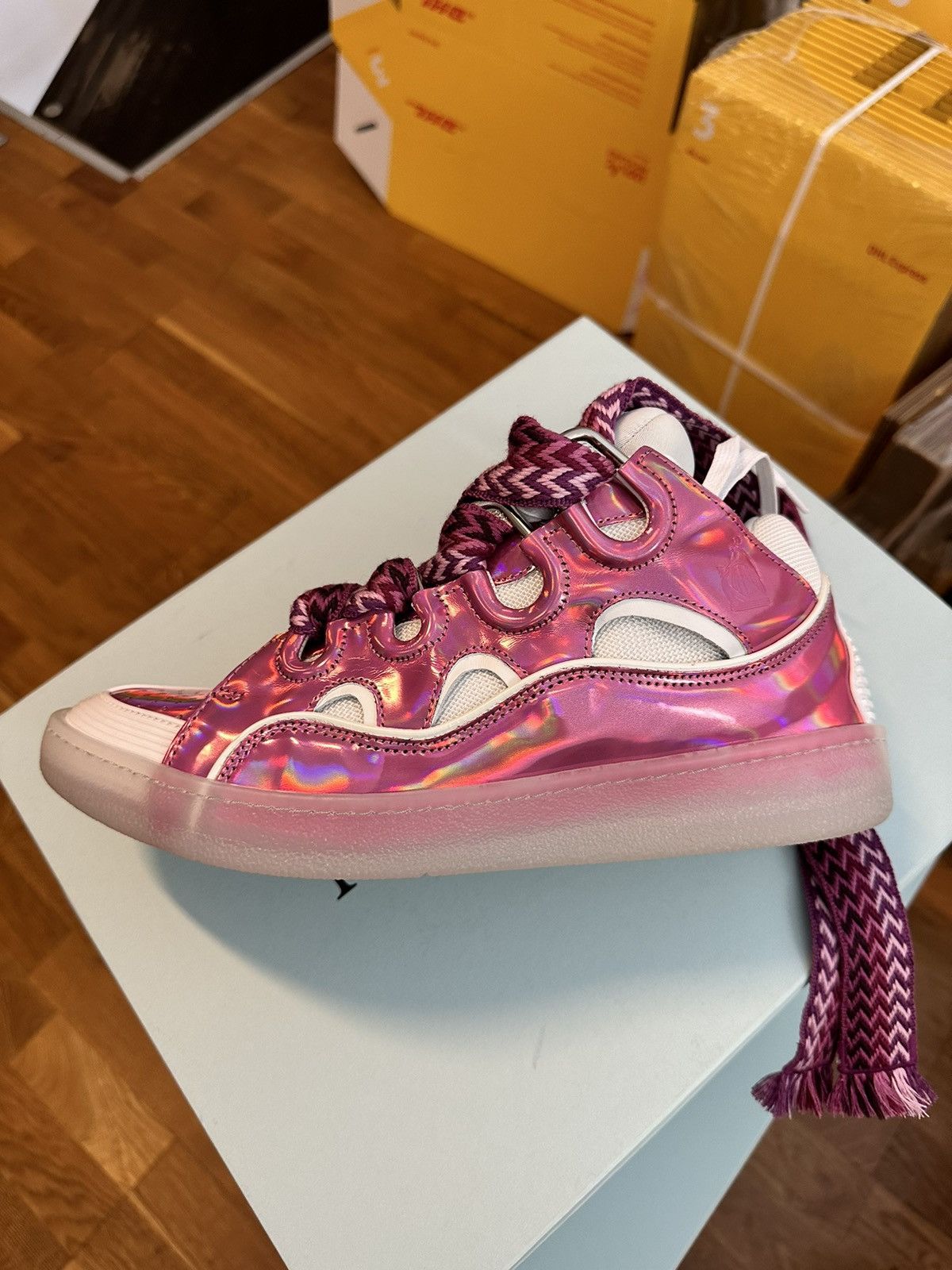 Lanvin Lanvin LUCID PINK CURB SNEAKERS Size US 10.5 / EU 43-44 - 3 Thumbnail