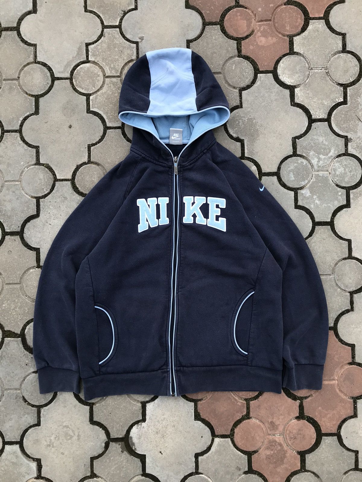 Nike Vintage Nike Spell Out Faded Zip Hoodie Y2K Grailed