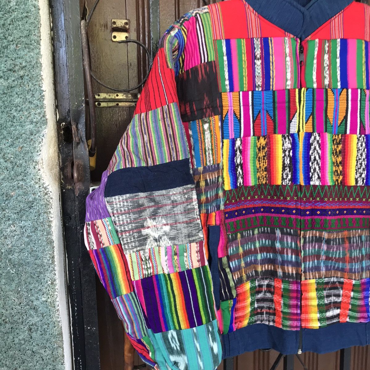 Handmade Cozy Colorful Patchworks Hand Made Jacket Size US L / EU 52-54 / 3 - 2 Thumbnail