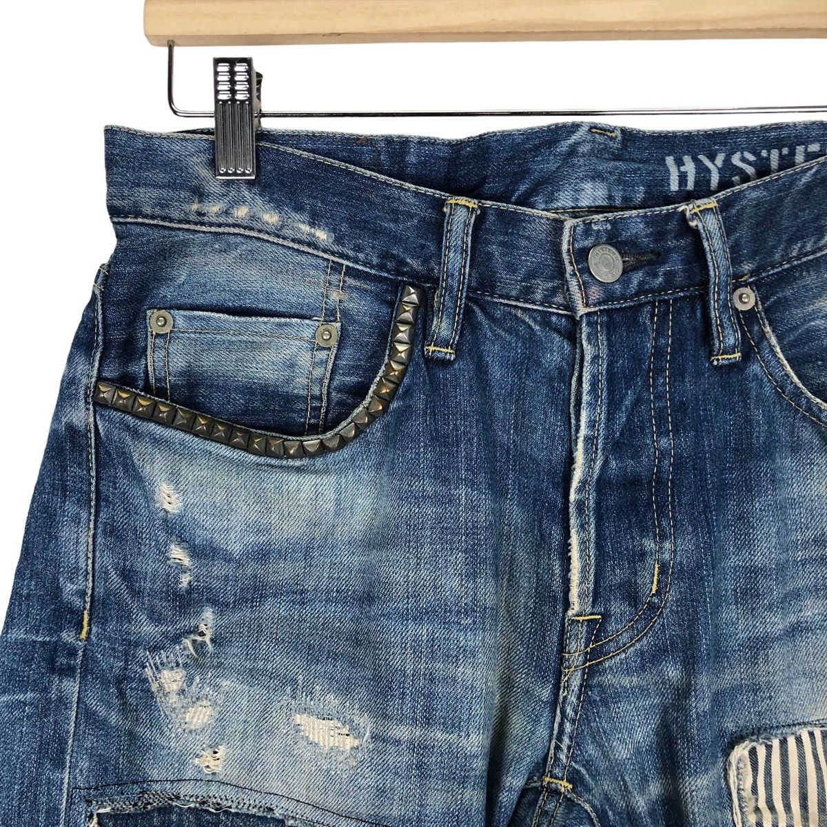 14th Addiction 🔥AWESOME HYSTERIC GLAMOUR DISTRESSED PATCHWORK PANT Size US 32 / EU 48 - 8 Thumbnail